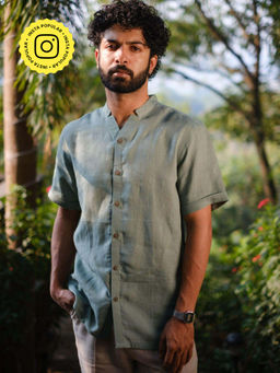 Creatures of Habit - Linen Easy Shirt - Sage Green