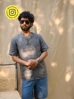 Creatures of Habit - Linen Easy Shirt - Slate Grey