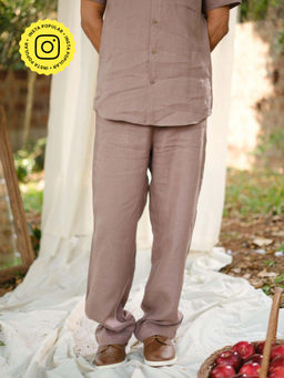 Creatures of Habit - Linen Pull-Up Pants- Taupe