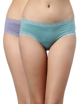 Enamor - Antimicrobial And Stain Release Hipster Panty-MH20 Multi-Color(Pack of 2)Assorted pack