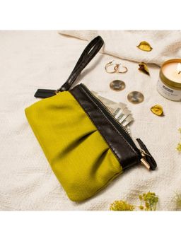 Visual Echoes - Lemony Green Color Burst Wristlet Pouch
