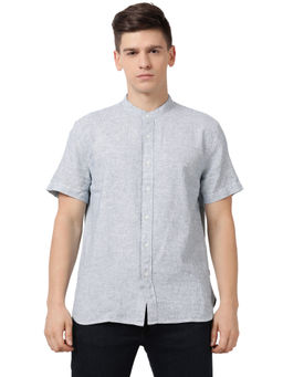 Levi's - Men Blue Linen Blend Regular Fit Casual Shirt