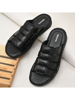 REGAL - Black Men Casual Leather Sandals