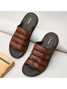 REGAL - Tan Men Casual Leather Sandals