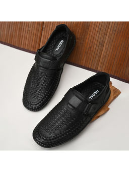 REGAL - Black Men Leather Fisherman Sandals