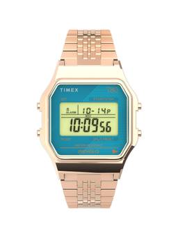Timex - 80 Square 34mm Silver Dial Digital Watch for Unisex - TW2U93600X8