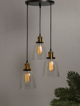 Homesake - Round Chandelier Glass Bell Light Golden