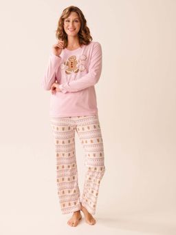 La Vie En Rose - Pink Cotton T-Shirt with Pyjama
