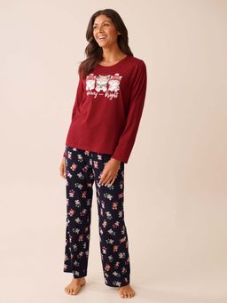 La Vie En Rose - Blue Cotton T-Shirt with Pyjama