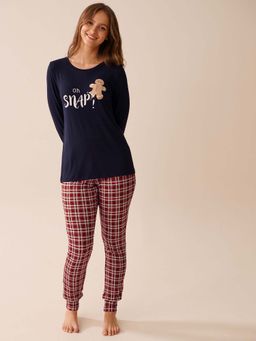 La Vie En Rose - Red Rayon T-Shirt with Pyjama