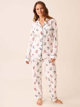 La Vie En Rose - White Cotton Shirt with Pyjama