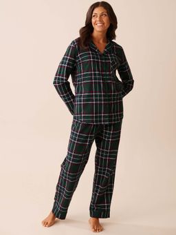 La Vie En Rose - Green Cotton Shirt with Pyjama