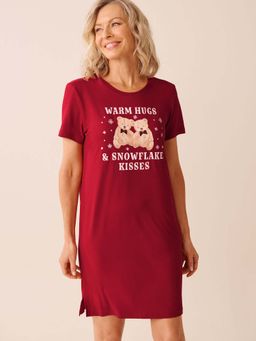 La Vie En Rose - Red Polyester Nightdress