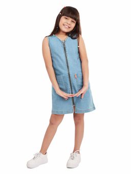 Olele - Girls Atlanta Bio Washed Cotton Denim Mini Dress
