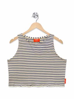 Olele - Girls Strip Cotton Crop Top