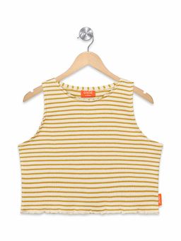 Olele - Girls Strip Cotton Crop Top