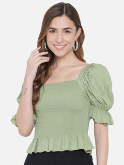 Trend Arrest - Solid Green Smoking Top