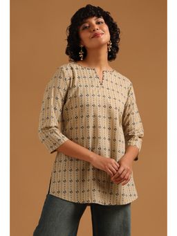 Soch - Blue Printed Regular Round Neck Tunic
