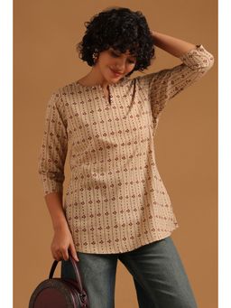 Soch - Maroon Printed Regular Round Neck Tunic