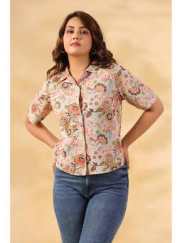 June 9 Clothing - Women Multi-Color Multicolour Floral Cotton Shirt