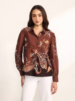 Kazo - Women Brown Memento Shirt