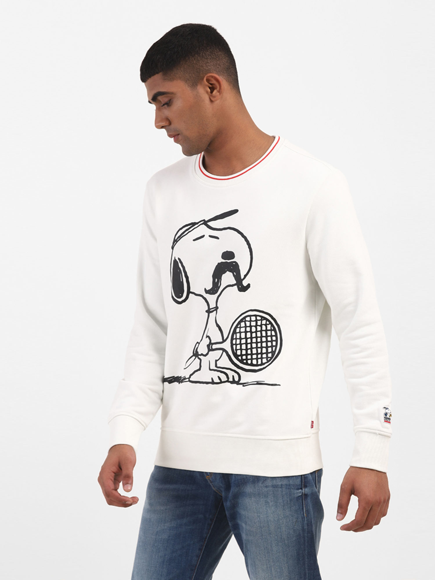 Buy Levi's Men White Black Sweatshirt 