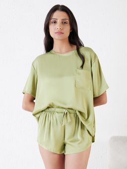 Sweet Dreams - Silky T-Shirt & Shorts Green (Set of 2)