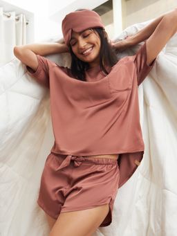 Sweet Dreams - Silky T-Shirt & Shorts Pink (Set of 2)