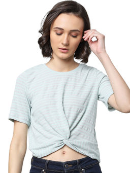 ONLY - Women Stripes Blue T-shirt