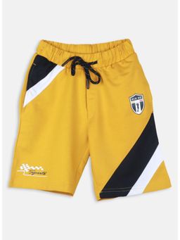 Monte Carlo - Boys Mustard Cotton Blend Mid Waist Shorts