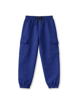 Trampoline - Unisex Navy Blue Terry Mid Waist Joggers
