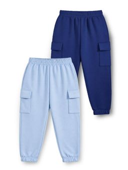 Trampoline - Boys Multi-Colour Cotton Blend Mid Waist Joggers (Pack of 2)