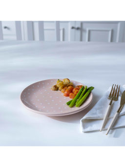 Ellementry - Ceramic Breakfast Plate Polka Dots Blush