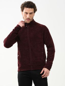 Global Republic - Wine Textured High Neck Jacket