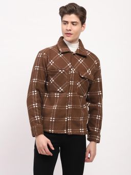 Global Republic - Brown Checks Collar Neck Shacket