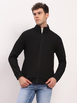 Global Republic - Black Textured High Neck Jacket