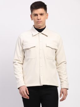 Global Republic - Cream Solid/Plain Collar Neck Jacket