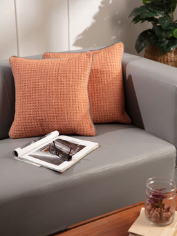 Twig & Twine - Ayden Pack of 2 Textured Peach Cushion Covers