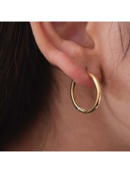 ANUSHKA JAIN JEWELLERY - 925 Plain Hoops In Sterling Silver With Gold Vermeil