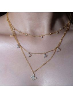 ANUSHKA JAIN JEWELLERY - 925 Tilted Butterfly Necklace In Sterling Silver With Gold Vermeil