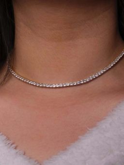 ANUSHKA JAIN JEWELLERY - 925 Ajj'S Tennis Choker In Sterling Silver With Gold Vermeil