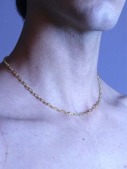 ANUSHKA JAIN JEWELLERY - 925 Textured Loop Chain In Sterling Silver With Gold Vermeil