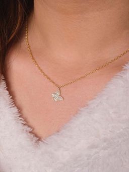 ANUSHKA JAIN JEWELLERY - 925 Butterfly Necklace In Sterling Silver With Gold Vermeil