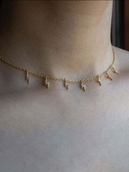 ANUSHKA JAIN JEWELLERY - 925 Thunder Stroke Necklace In Sterling Silver With Gold Vermeil