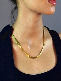 ANUSHKA JAIN JEWELLERY - 925 Thick Snake Chain In Sterling Silver With Gold Vermeil