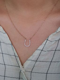 ANUSHKA JAIN JEWELLERY - 925 Horseshoe Necklace In Sterling Silver With Gold Vermeil