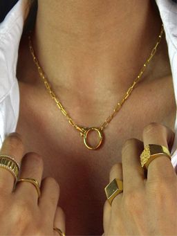 ANUSHKA JAIN JEWELLERY - 925 Open Lock Necklace In Sterling Silver With Gold Vermeil