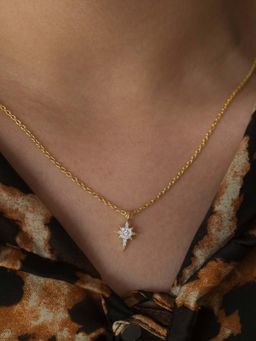 ANUSHKA JAIN JEWELLERY - 925 Studded North Star Necklace In Sterling Silver With Gold Vermeil