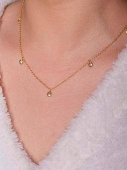 ANUSHKA JAIN JEWELLERY - 925 Round Ball Necklace In Sterling Silver With Gold Vermeil