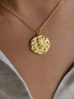 ANUSHKA JAIN JEWELLERY - 925 Gemini Zodiac Necklace In Sterling Silver With Gold Vermeil